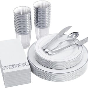 Focusline 175pcs silver dinnerware set