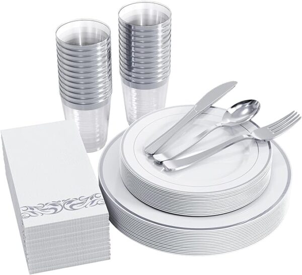 Focusline 175pcs silver dinnerware set