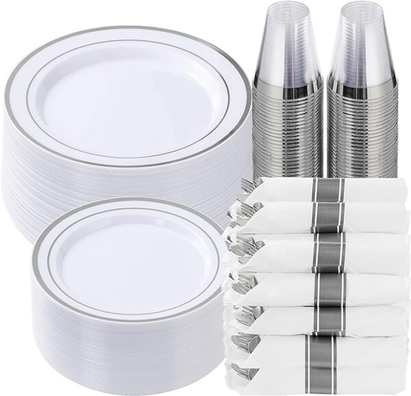 175 pcs silver dinnerware set